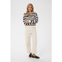 Gestreiftes Oversize-Sweatshirt mit Rundhalsausschnitt