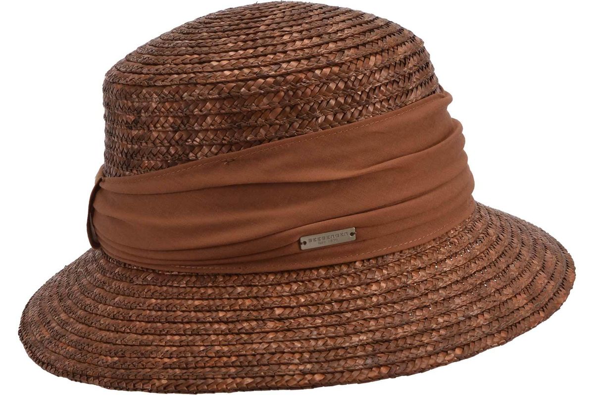 Eleganter brauner Stroh-Glockenhut