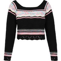Kurzer Strickpullover mit Ajourmuster