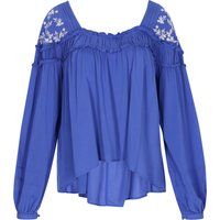 Bestickte Off-Shoulder Rüschenbluse