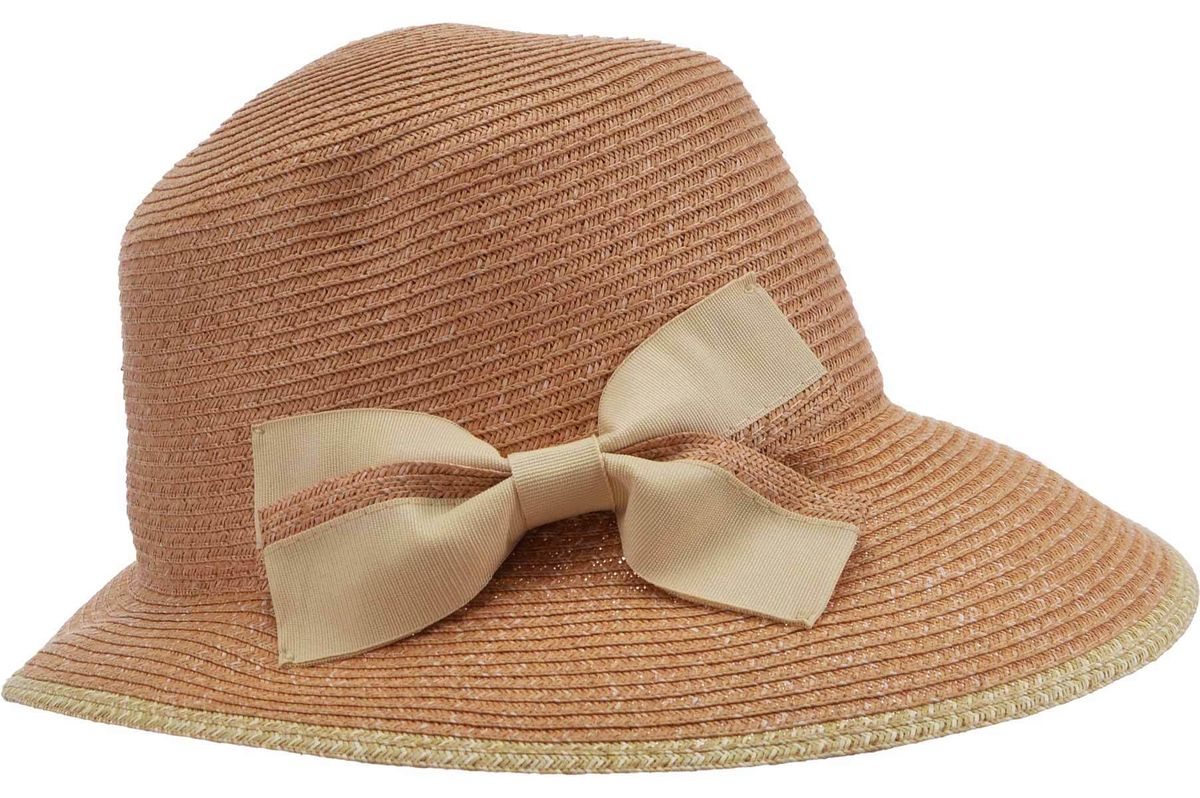 Eleganter gewebter Sonnenhut mit Schleife