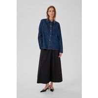 Gerade geschnittene Denim-Hemdjacke