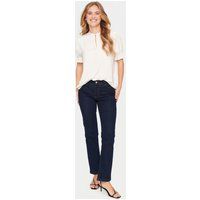 Minimalistische Puffärmel-Bluse mit Schlüssellochausschnitt