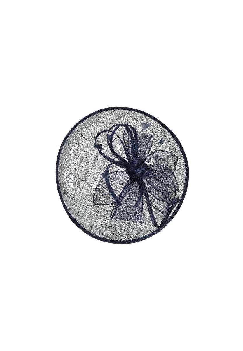 Eleganter Marineblauer Sinamay Feder Fascinator