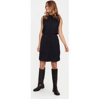 Ärmelloses High-Neck Kleid mit Bindegürtel
