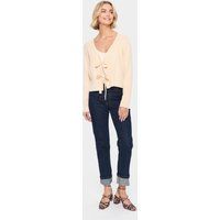 Rippstrick-Cardigan mit Bindeschleifen