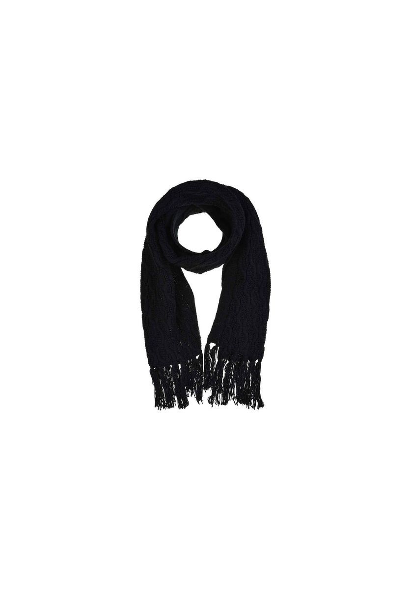 Zopfstrickschal mit Fransen