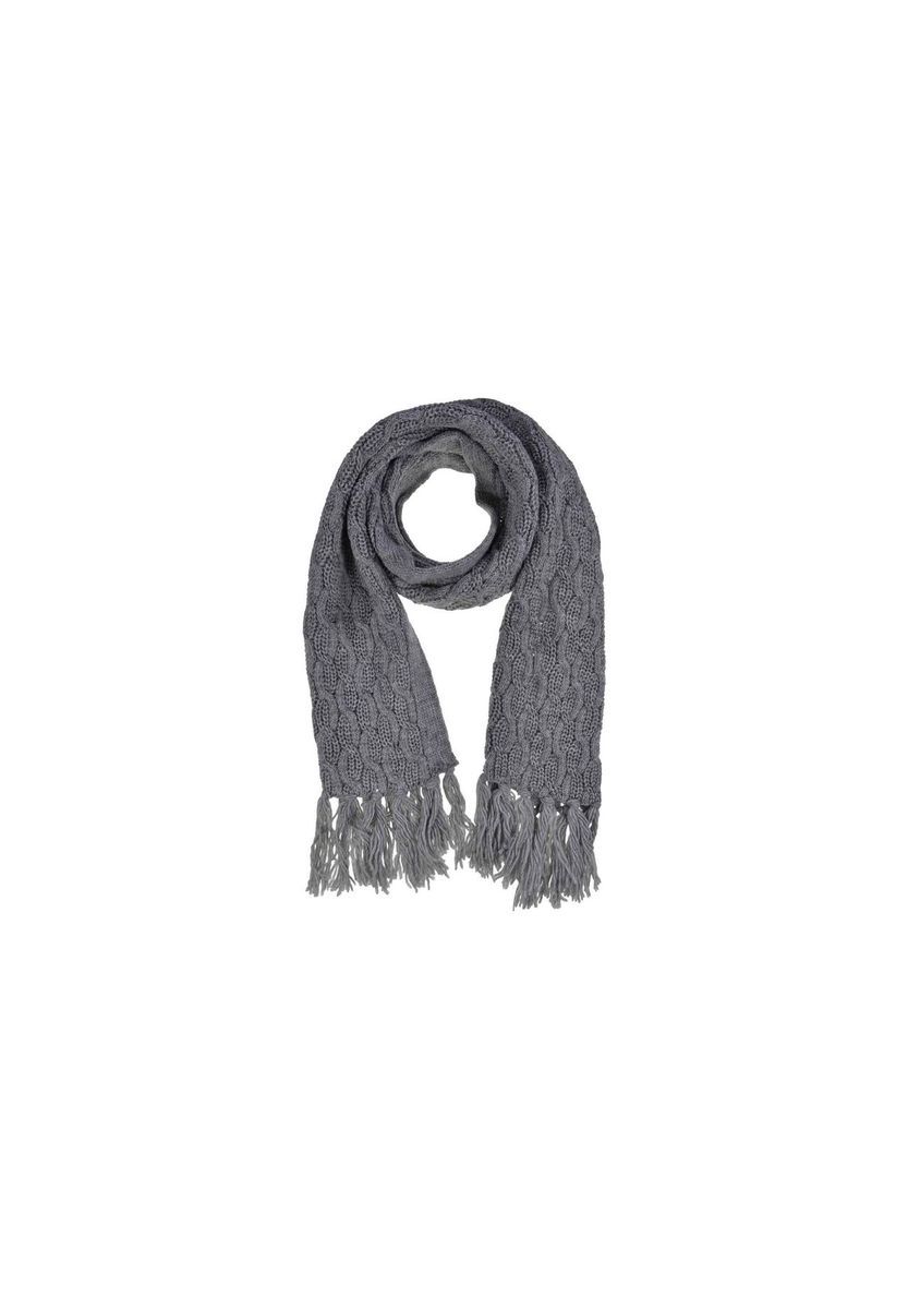 Zopfstrickschal mit Fransen