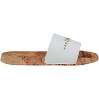 Pantoletten mit Logo und Landkarten-Print
