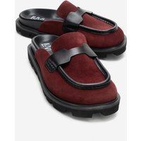 Suede-Mules mit markanter Profilsohle