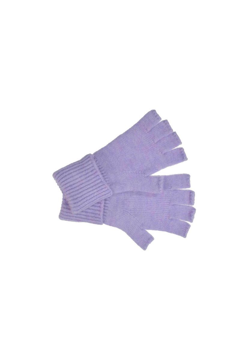 Fingerlose Strickhandschuhe in Lila