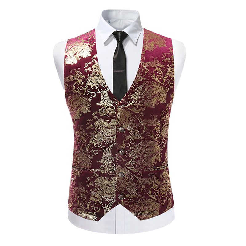Slim-Fit Paisley-Jacquard-Weste