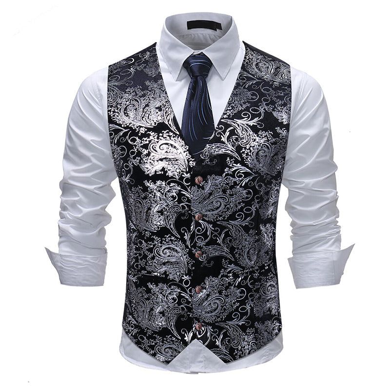 Elegante Paisley-Jacquard Herrenweste