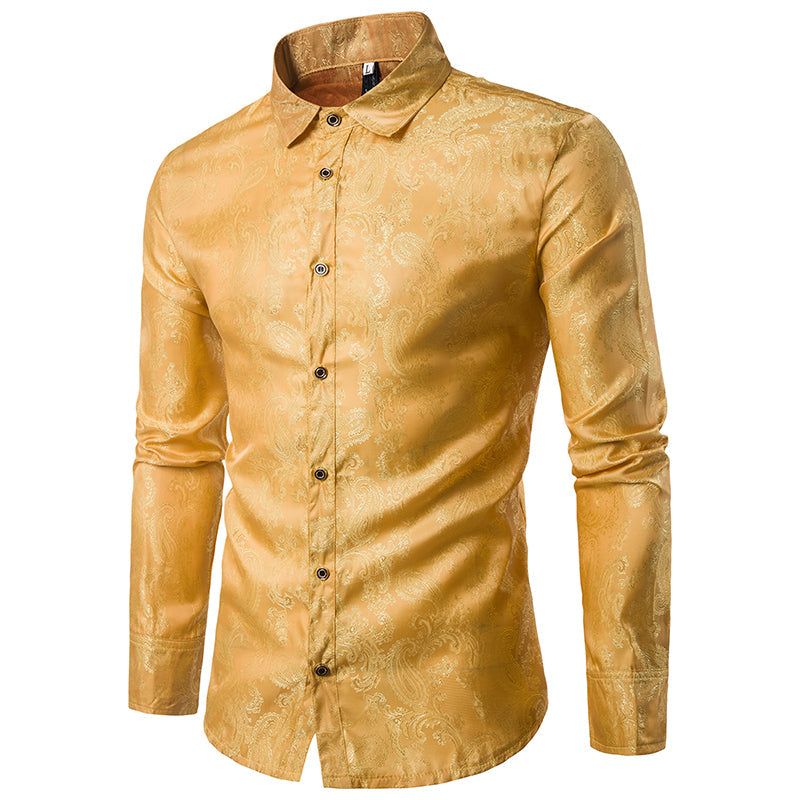 Slim Fit Hemd mit Paisley-Stickerei