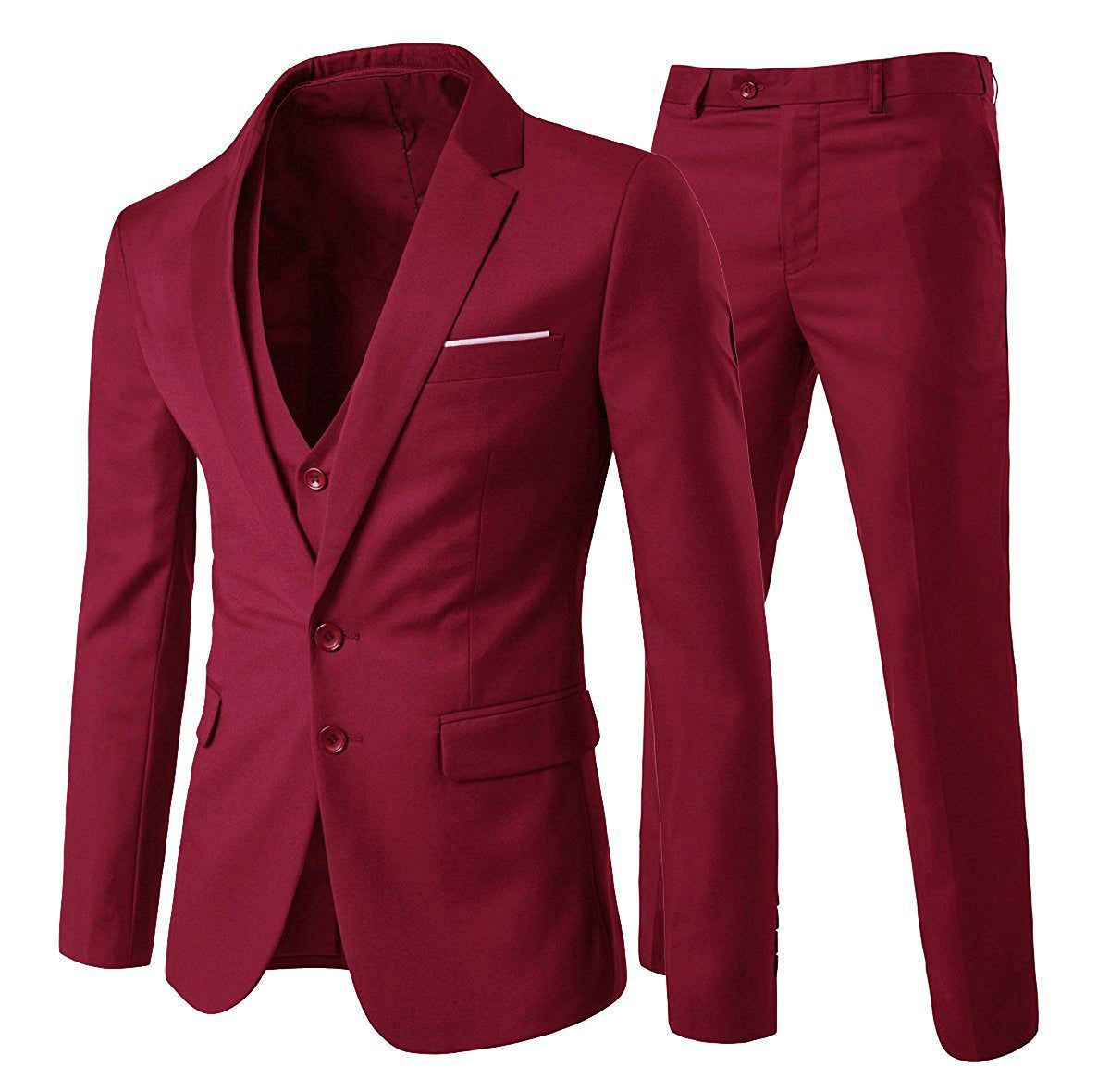 Eleganter Dreiteiliger Slim Fit Anzug