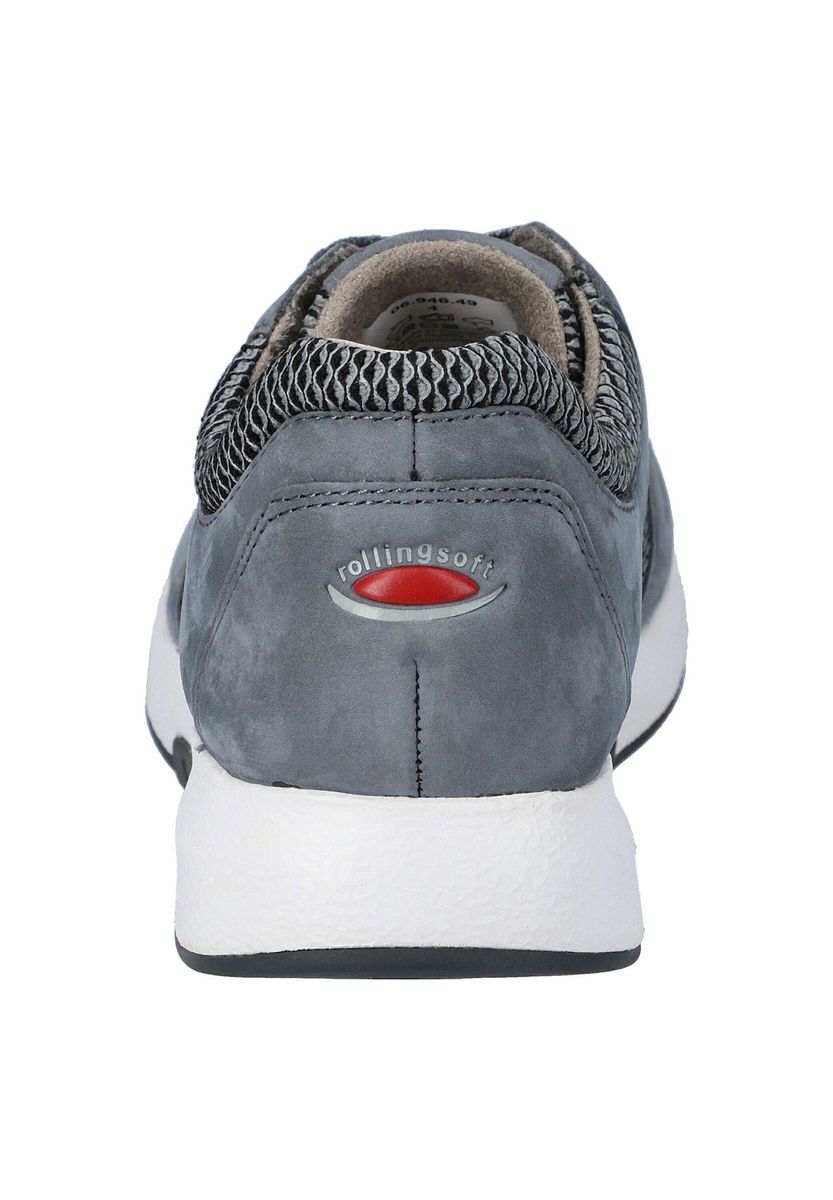 Graue Damen-Sneakers aus Leder-Mesh