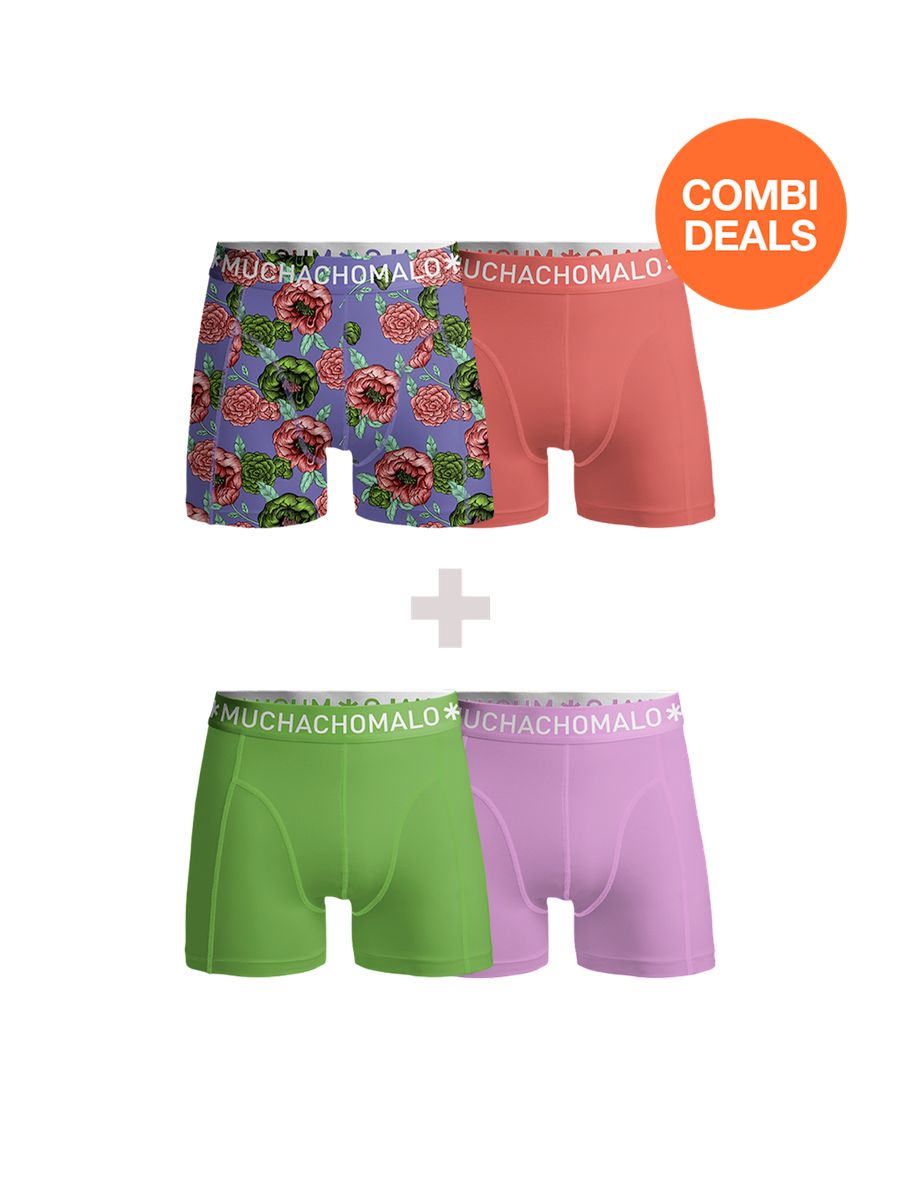 Set aus gemusterten und einfarbigen Boxershorts