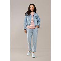 Oversize-Jeansjacke mit elastischem Saum