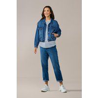 Oversize-Jeansjacke mit elastischem Saum