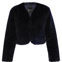 Kurze Webpelzjacke in Kastenform