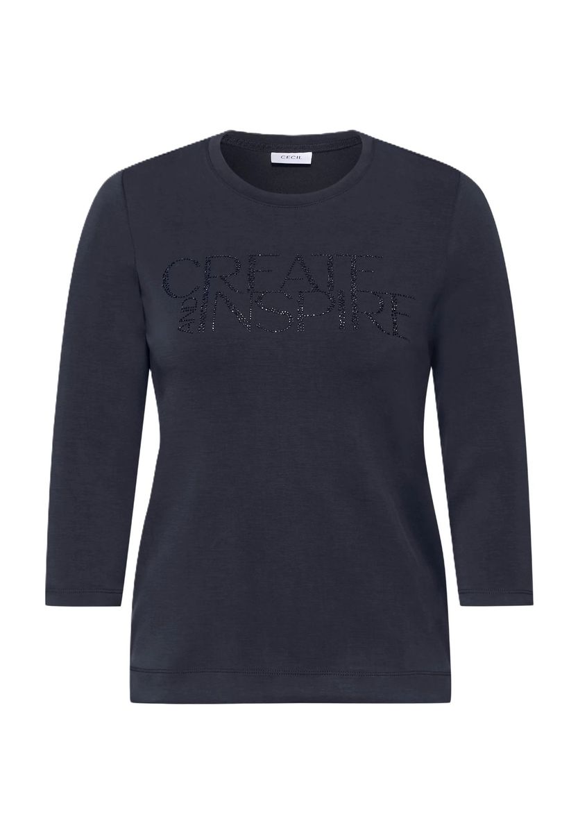 Verziertes Statement-Top mit 3/4-Ärmeln