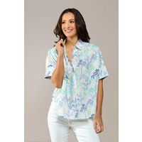 Oversize-Baumwollbluse mit botanischem Print
