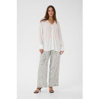Lockere V-Ausschnitt Bluse mit Bindeband