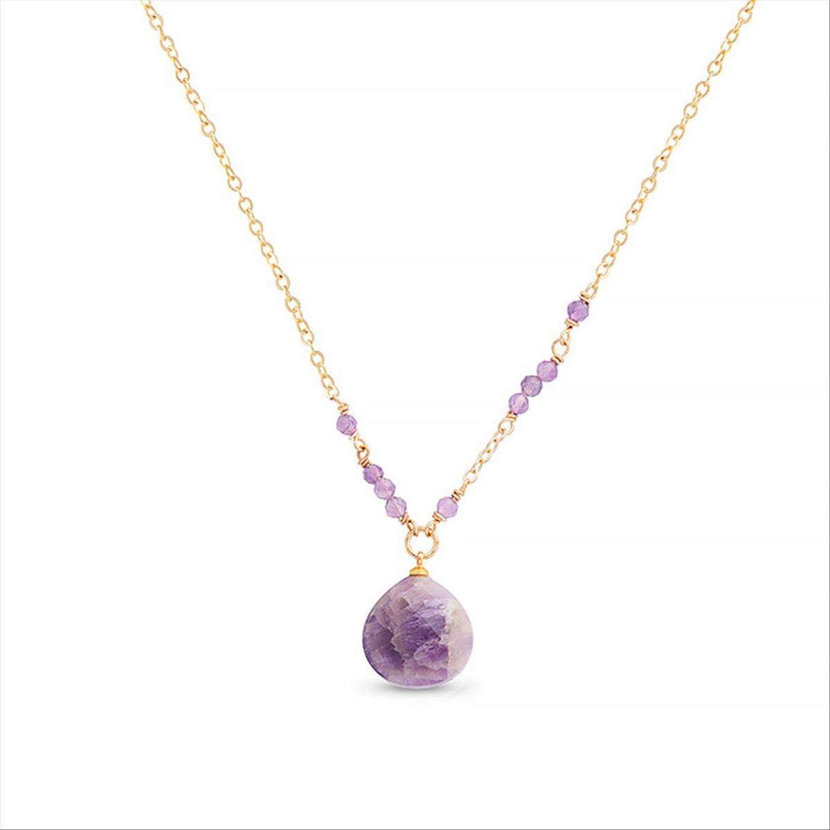 Amethyst Tropfenanhänger-Halskette