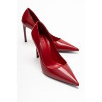 Hochglanz Stiletto-Pumps mit spitzer Kappe