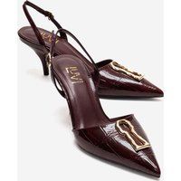 Slingback-Pumps mit markantem Schlüsselloch-Detail