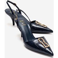 Slingback-Pumps mit Schlüsselloch-Schnalle