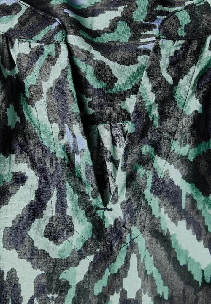 Bedruckte Baumwollbluse mit 3/4 Ärmeln