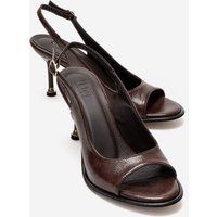 Glänzende Slingback-Stilettos mit Peeptoe
