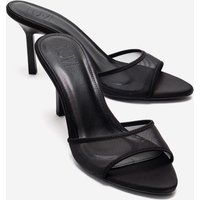 Stiletto-Mules mit Mesh-Einsätzen