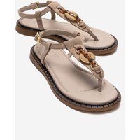 Minimalistische T-Steg-Sandalen aus Wildleder