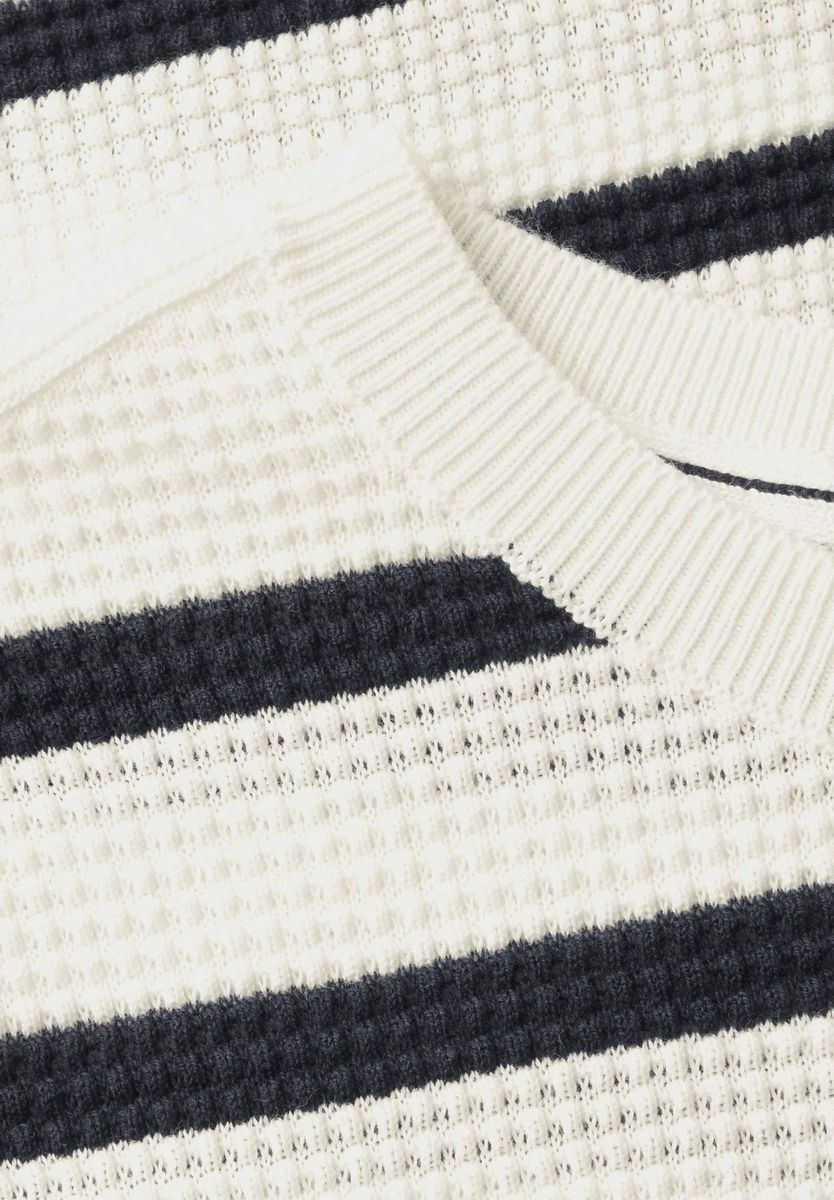 Gestreiftes Kurzarm-Top aus Baumwollmischung