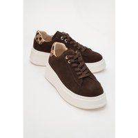 Wildleder-Plateausneaker mit Animalprint