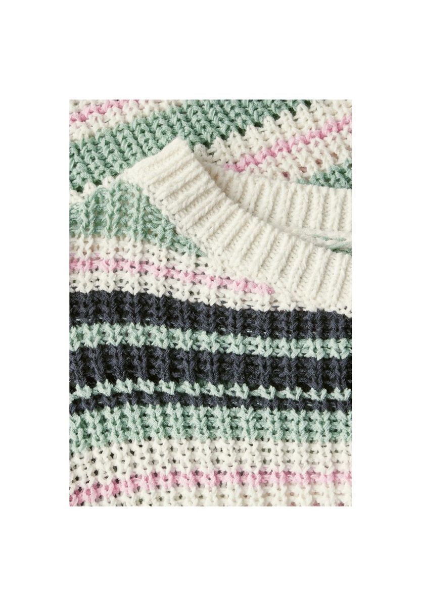 Gestreiftes Strick Kurzarm Top