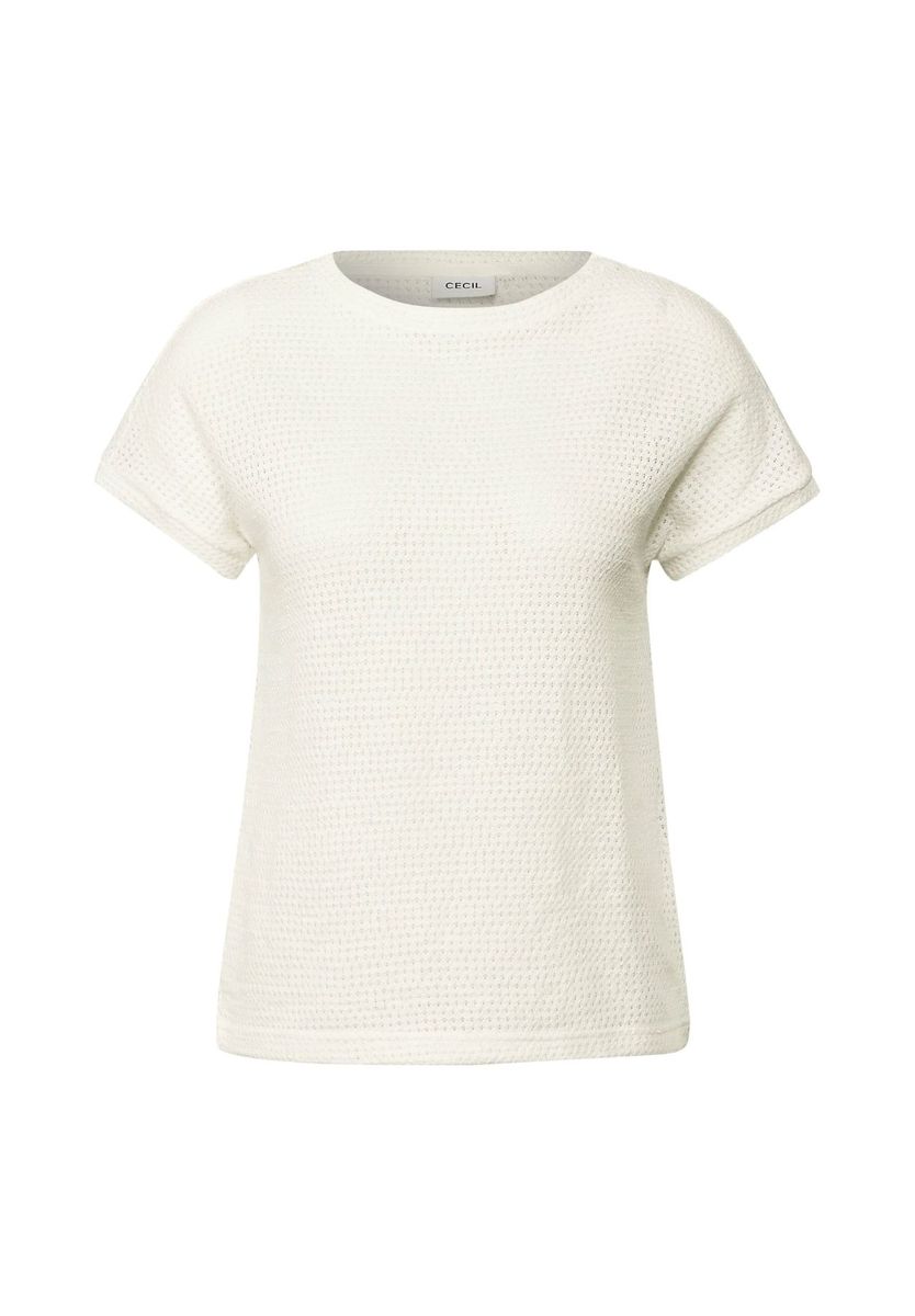 Struktur Strick Rundhals T-Shirt