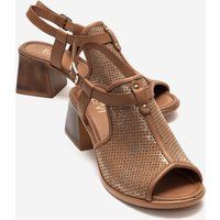 Elegante Leder-Sandalette mit Lochmuster