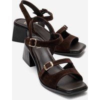 Elegante Wildleder-Sandalen mit Blockabsatz
