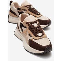 Chunky Sneaker im Materialmix