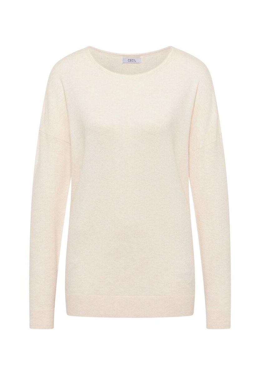 Klassischer Feinstrickpullover in Beige