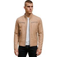 Gesteppte moderne Leder-Bikerjacke