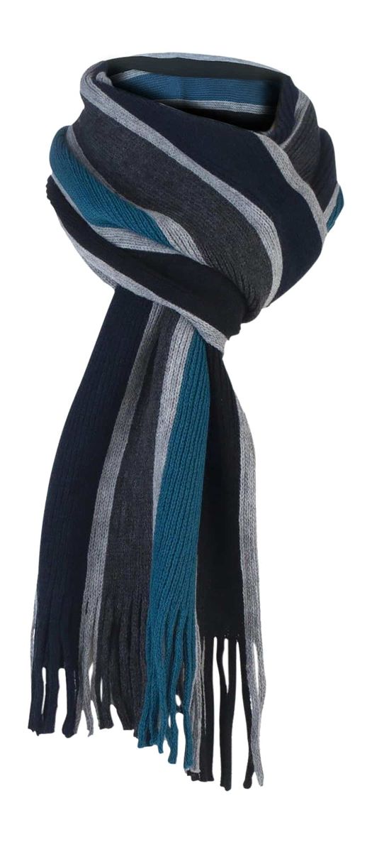 Weich gestrickter gestreifter Winterschal