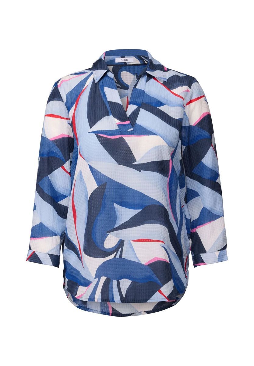Bluse mit abstraktem Druck und 3/4-Ärmeln
