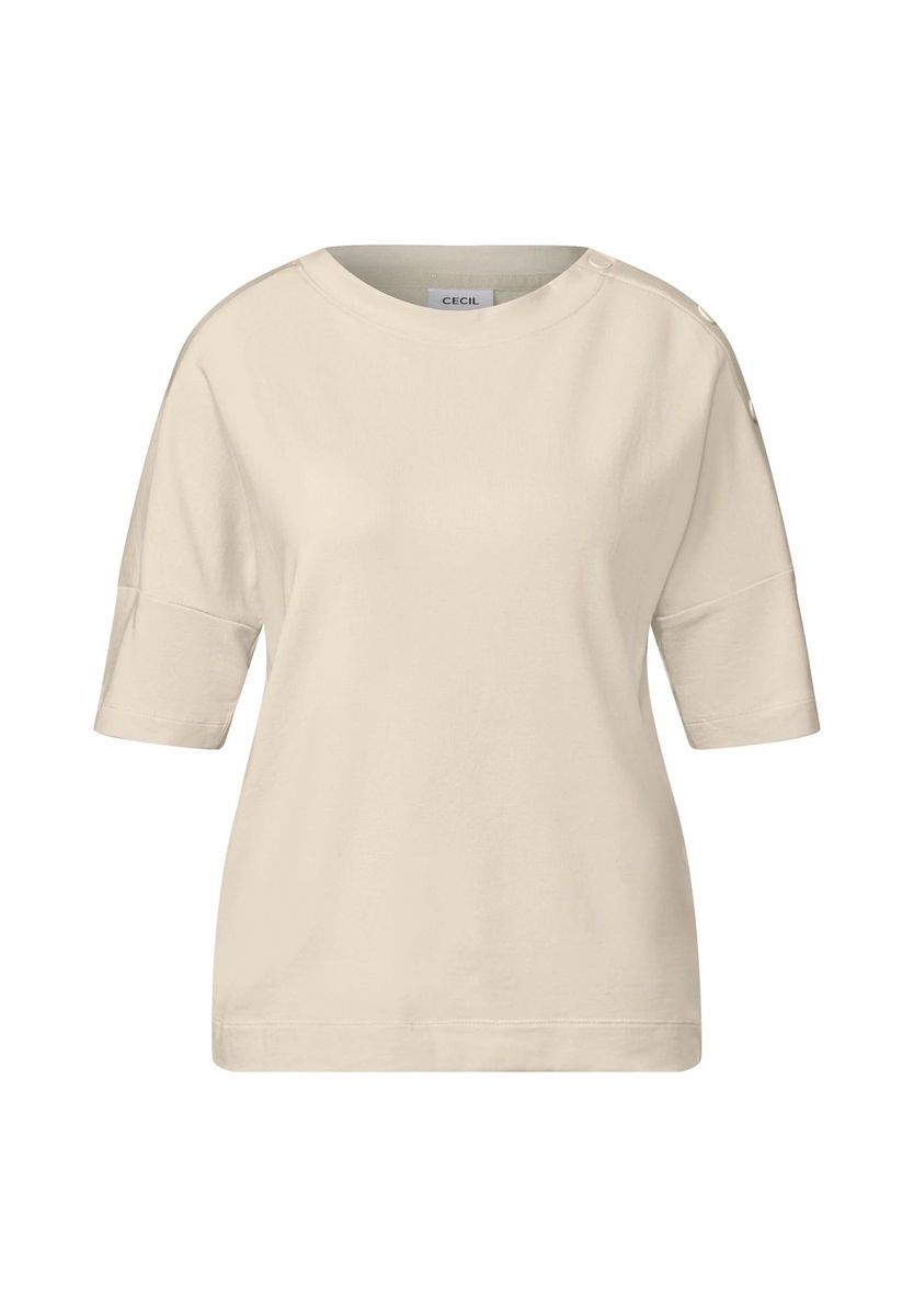 Lässig geschnittenes Shirt mit Knopfdetail an der Schulter