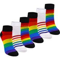 Bunte Regenbogen-Streifen-Sneakersocken