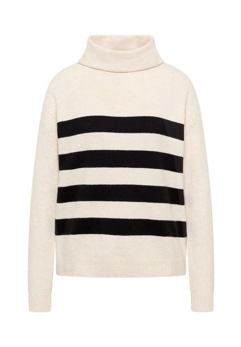 Gestreifter Rollkragen Strickpullover