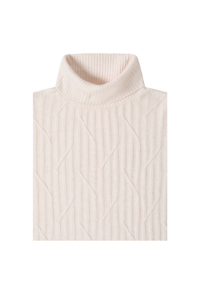 Strukturierter Rollkragen Strickpullover mit Zopfmuster